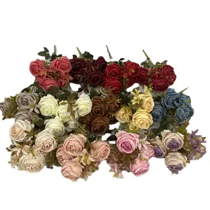 कृत्रिम फूल घर सजावट के लिए कृत्रिम फूल शादी की सजावट लिली दौर गुलाब