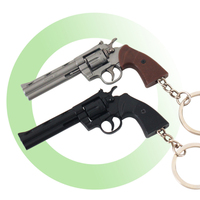 Revolver argenté 70 mm, logo personnalisé, jouet pistolet porte-clés, réaliste, 7 cm, forme de pistolet en métal, assemblage