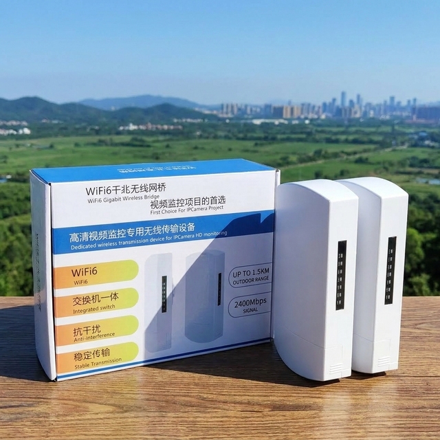 High Speed 2400Mbps 5.8GHz Wireless Bridge Long Range 1.5km POE Outdoor CPE