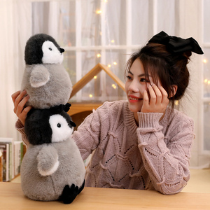 Peluche ours blanc créatif en peluche pingouin gris en peluche simulation d'animaux polaires jouet en peluche pingouin - Product Image 3