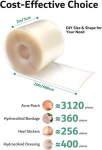 Rollo de Hidrocoloide YOJO para el Cuidado de Heridas - Parches de Hidrocoloide de Grado Médico Extra Grandes, Cortables a Medida, Flexibles e Impermeables - Product Image 2