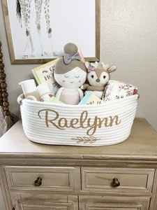Canasta de Regalo para Bebé Niña, Diseño Nuevo y Popular, Canasta de Regalo <span class=keywords><strong>Personalizada</strong></span> <span class=keywords><strong>con</strong></span> <span class=keywords><strong>Nombre</strong></span> para Baby Shower, Ideal para Recién Nacidos - Product Image 2
