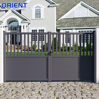 Puerta Corredera Automática de Aluminio para Entrada de Vehículos, Puerta de Seguridad Eléctrica con Control Remoto, Diseño Personalizado, Puerta Doble Abatible