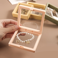 Boîtes de rangement transparentes personnalisées pour colliers, bagues, en carton, en plastique, pour l'affichage de bijoux, étuis de voyage