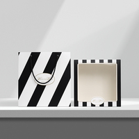 Boîte en papier personnalisée avec fenêtre, boîte à gâteau pliable, boîte à pâtisserie avec sac en papier assorti pour l'emballage de gâteaux et de desserts de boulangerie