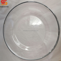 Plato de Cristal Transparente con Borde Dorado SMS, Plato Base Redondo de Cristal Transparente para Decoración de Mesa de Banquete de Boda, Plato de Cena de Cristal