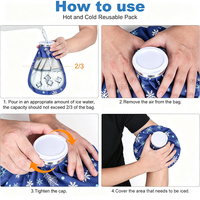 Sac de glace bleu réutilisable pour blessures, classique, anti-fuite, élastique, pour cheville, genou, coude, visage, traitement par le froid et la chaleur