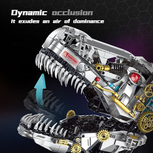 XZ0005 XZ0006 XZ0007 XZ0008 Cráneo Fósil de Dinosaurio Mecánico, Modelo de Juguete de Tiranosaurio Rex Ensamblado con Bloques de Construcción - Product Image 3