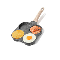 Poêle à frire antiadhésive sans PFAS poêle à œufs antiadhésive en aluminium poêle à frire carrée 4 en 1 steak boeuf gâteau poêle à frire 4 trous