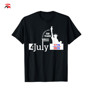 NUOXIN Camisetas Personalizadas al por Mayor de 180 g/m², Color Negro, con Diseño del 250.º Aniversario de la Independencia de Estados Unidos, para el 4 de Julio, para Hombre y Mujer - Product Image 3
