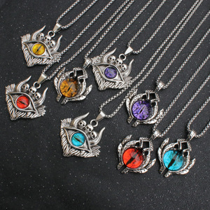 Collier unisexe en acier titane électroplaqué, motif œil du diable, chaîne longue en laine, style punk hip-hop, signe du zodiaque, luxe léger, artisanat métallique - Product Image 2