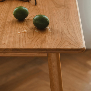 Simple Classic All Solid Cherry Wood Dining <strong>Table</strong> for Small Apartment Living Room <strong>Rustic</strong> Farmhouse - Product Image 4
