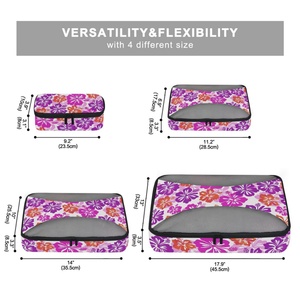 Custom Logo Hawaii Hibiscus Travel Large 4 Pcs Packing <b>Cube</b> Lightweight Luggage Organizer Bags Compression Packing <b>Cubes</b> - Product Image 5