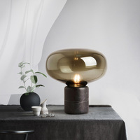 Lámpara de Mesa AB Luxury con Base de Vidrio, Moderna y Creativa, para Cabecera de Cama, Escritorio, Decorativa para Dormitorio, Estilo Nórdico, para Lectura
