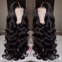 Perruques Lace Front en Cheveux Humains Vierges Bruts à Cuticules Alignées, 13x4, Ondulation Body Wave, Cheveux Indiens, pour Femmes Noires, avec Dentelle Transparente