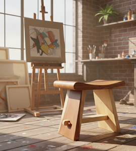 Taburete curvo de madera de suar esculpida que combina comodidad ergonómica, belleza de vetas tropicales y artesanía experta para interiores de lujo. - Product Image 2