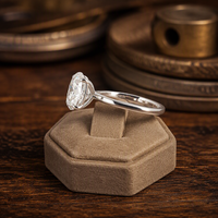 Cincin Tunangan Oval Klasik 1CT 2CT 3CT Bersertifikat GRA Warna D VVS Perak Sterling S925 Cincin Moissanite