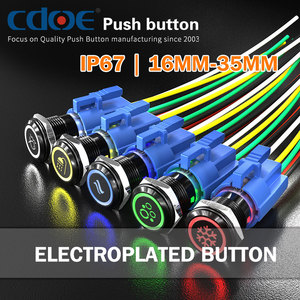 UL Custom Lazer <strong>Button</strong> 12v <strong>Illuminated</strong> Led Metal Pushbutton Waterproof 22mm Control Power Switch <strong>Latching</strong> Reset - Product Image 2