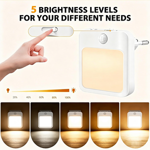 Lámpara LED de Noche con Sensor de Movimiento, Ajustable, Luz Blanca Cálida, Regulable, con Cambio de Color, Cuadrada, para Mesita de Noche, Venta al Por Mayor - Product Image 2