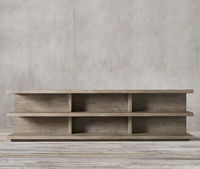 Table console large modulaire RH Cloud, armoire de rangement en bois massif avec étagères ouvertes, meuble TV moderne pour salon