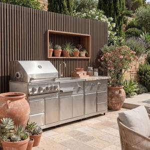 ODM Cocina Modular para Exteriores Resistente a Insectos, Acero Inoxidable SS304, Isla de Cocina para Jardín con Parrilla Exterior - Product Image 2