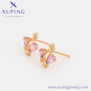 Boucles d'oreilles en or plaqué or 18k, bijoux xuping, Vintage, élégant, couronne, reine, Style roi, diamant rose, S00157412 - Product Image 3
