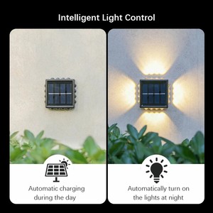 Lampes solaires de jardin à 10/12/16 LED, lampes murales LED étanches, lampes solaires d'extérieur pour clôture de patio - Product Image 3