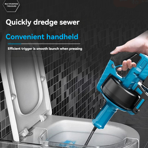 Tragbare Lithium-Akku Rohrreinigungsmaschine Abflussreiniger für Küche, Bad, Toilette und Abwasserrohre mit 7 m Stahlkabel - Product Image 4