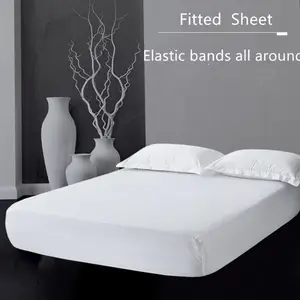 فندق ملاءة بيضاء للفراش/مزودة ملاءات/غطاء سرير s