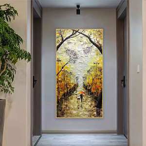 Quảng Đông dafen dao vải sơn dầu phong cảnh handpainted <span class=keywords><strong>m</strong></span>àu vàng tường sơn kích thước lớn trang trí nhà - Product Image 2