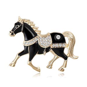 Children's Horse Alloy Gold Plated <b>Brooch</b> <b>Fashion</b> Jewelry Wedding Engagement Party Gifts Durable Custom Color Decoration - Product Image 2