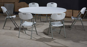 طاولة بلاستيكية قابلة للطي متعددة الاستعمالات 5 أقدام و 6 أقدام أثاث خفيف الوزن لدخول مستودع الفنادق قابل للطي مثالي - Product Image 6