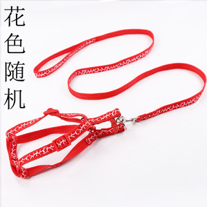 สายรัดอกไนลอนสำหรับสัตว์เลี้ยง ป้องกันการหลุดรอด สีแดงล้วน ปรับได้ สำหรับสุนัขขนาดเล็กถึงกลาง - Product Image 4