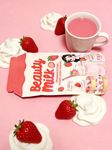 Nouvelle Boisson Santé 2026 Faible en Sucre Saveur Crème de Fraise, Poudre de Lait Beauté, Collagène, Ashwagandha, Glutathion, Complexe pour Soins de la Peau - Product Image 3