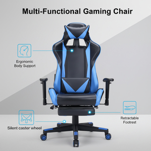 Échantillon gratuit Bleu Chaises De Jeu Ordinateur De Course Jeu De Bureau Personnalisé En Cuir Silla <span class=keywords><strong>Gamer</strong></span> Dropshipping <span class=keywords><strong>Chaise</strong></span> De Jeu - Product Image 4