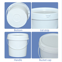 Seau en plastique PP transparent de qualité alimentaire, rond, 500 ml, 750 ml, 1 L-20 L, 5 gallons, avec poignée, logo personnalisé, seaux à peinture, vente en gros