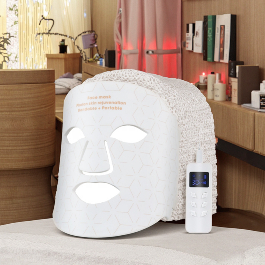 RHF100 Hand Held Silicone Face Mask with Red Light Therapy LED for Home Use