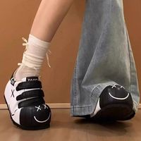 Baskets compensées légères pour femmes à scratchs, chaussures décontractées à semelle épaisse pour la marche