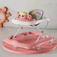 Marche-bébé à hauteur de siège réglable avec 6 roues en plastique, pour sports de plein air, capacité de charge maximale de 150 kg, en PVC, pour les enfants de 0 à 3 ans