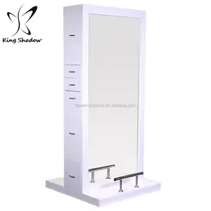 beauty salon furniture set mirror double stations barber mirror led vanity table for sale