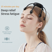 Masseur de cuir chevelu électrique OEM standard, rechargeable par USB, en silicone, gratte-tête intelligent portable pour soulager les maux de tête (avec fil)