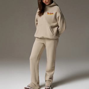 Conjunto Deportivo de Moda 2026, Sudadera con Capucha 100% Algodón y Pantalones Jogger Holgados, con Logotipo Personalizado, Estilo Casual - Product Image 1