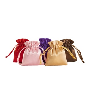 Pochette en satin personnalisée avec cordon de serrage, sac cadeau en soie avec logo, pour bijoux, sacs à main, accessoires capillaires - Product Image 1
