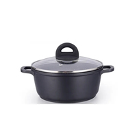 DENUO fabricant 3 pièces ensemble de casseroles noires en alliage d'aluminium à usage domestique batterie de cuisine antiadhésive ensemble de casseroles pour ensemble de cuisine
