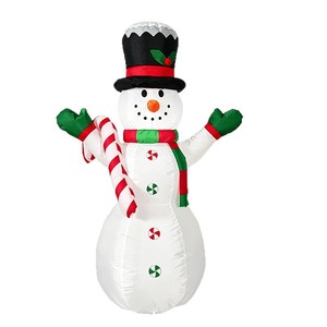 1.2-Meter Christmas <b>Inflatable</b> Snowman Cane Candy LED Luminous Air Model Outdoor Courtyard Holiday Decoration Ornament - Product Image 2