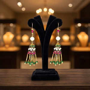 Pendientes Colgantes Chic con Diseño de Borlas y Perla como Piedra Principal para Joyería de Fiesta - Product Image 2