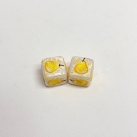 Handgeschilderde fruit-acryl vierkante focal beads vijfpuntige ster kraal pen accessoires DIY handgemaakte telefooncharms & tas hanger