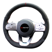 Accessoires d'intérieur automobile Housse de volant pour Mercedes BenzW177 V177 W247 W205 C118 enveloppe de volant en alcantara