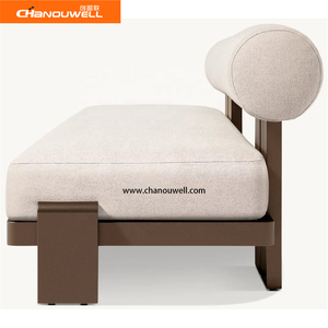 Sofá de Exterior de Gran Venta para Hotel y Villa, Lujoso Sofá de 3 Plazas de Aluminio con Respaldo Redondo para una Relajación Elegante - Product Image 5