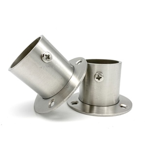 Supporti a parete in acciaio inossidabile per raccordi tubolari con flangia singola a piede alto - Product Image 2